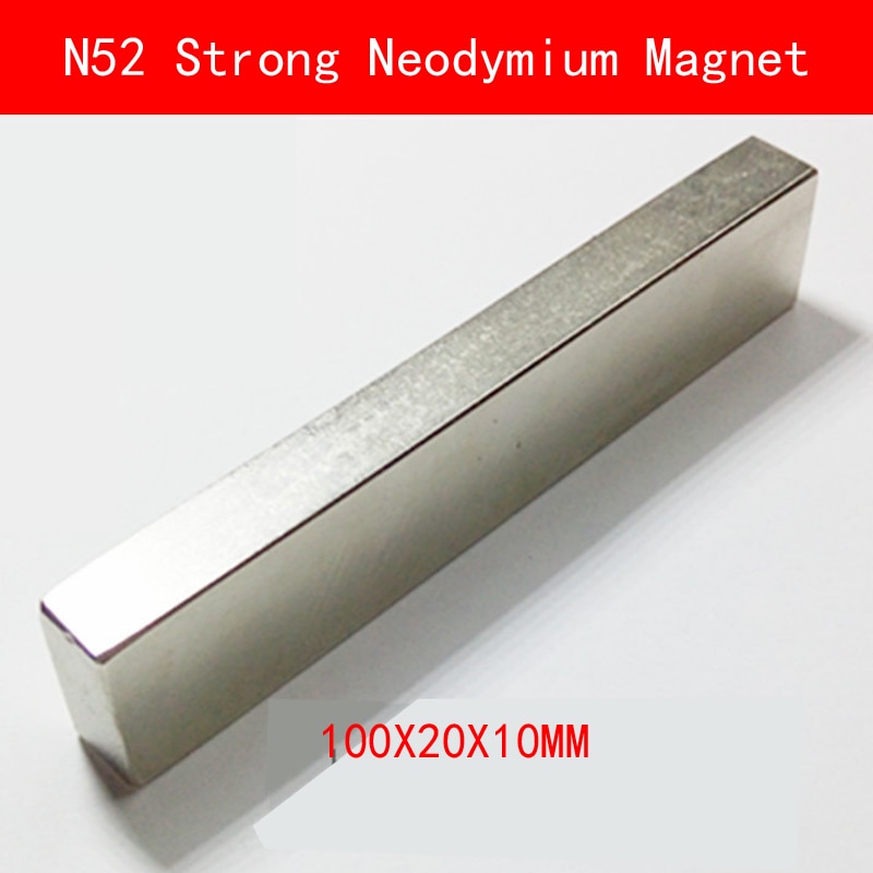 100*20*10mm N52 Super Sterke Magneten L100X20X10mm Neodymium Zeldzame Aarde Bar N52 Magneet