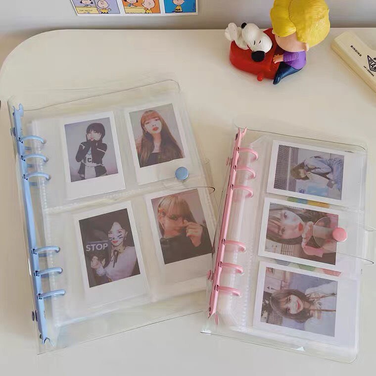 Glitter Transparante Koreaanse Leuke Ring Binder Notebook Tijdschriften Losbladige 3 Inch Kaart Fotoalbum Opslag Boek School Briefpapier