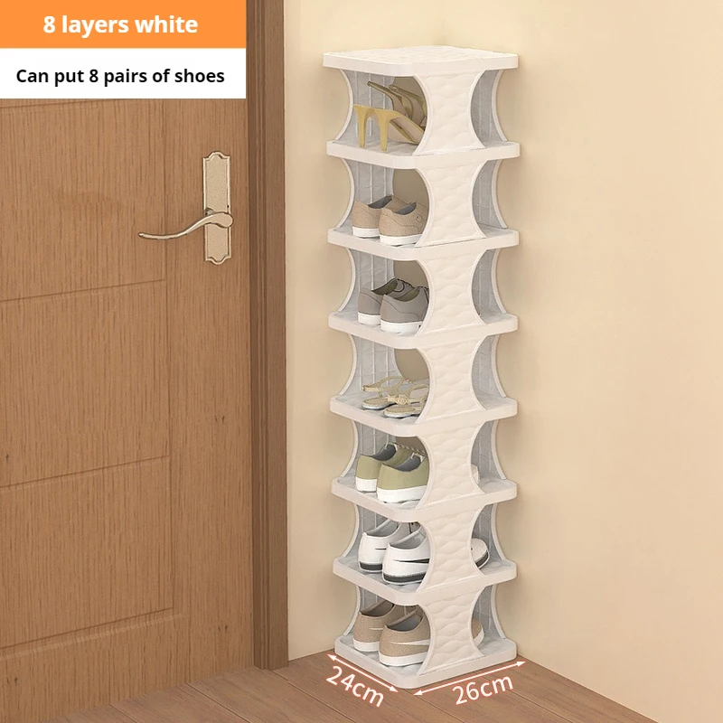 Schuhregal, Schuh-Organizer mit mehrschichtigem farbigem Schrank, Schuhregale, einfaches Schuhregal, abnehmbare Schuhregale für Schlafzimmer: schwarze farbe