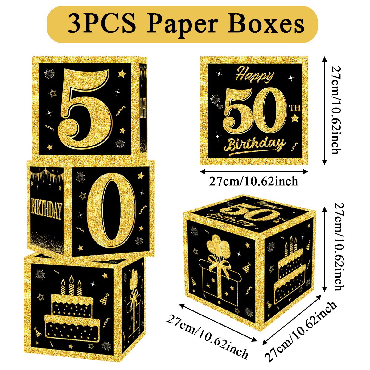 Zwart Goud Verjaardag Nummer Papier Doos Gelukkig 18 30 40 50 60 Jaar Oude Verjaardagsfeestje Decoratie Kinderen Volwassen Verjaardagsfeestje levert: Chocolade