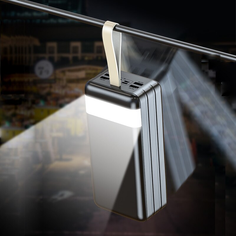 80000 mah powerbank mit 2 in ausgängen 4 poliertem lcd-bildschirm, intelligenter led-digitalanzeige und tragbarer externer stromversorgung