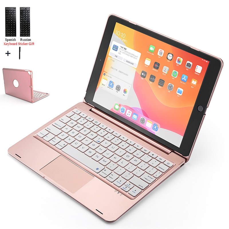 Toetsenbord Voor Ipad 10.2 Inch Air 3 10.5 ''A2195 Pro 10.5'' Touchpad Backlight Wireless Bluetooth Keyboard Case cover + Stylus