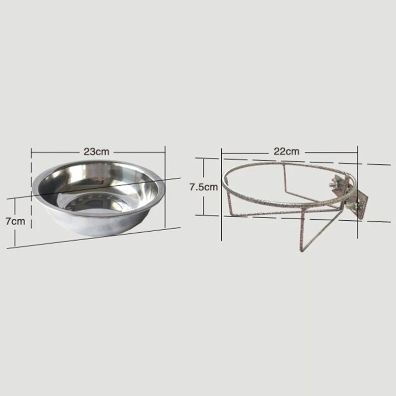 Gamelle suspendue en acier inoxydable pour chien et chat, fixation murale, Support métallique, dispositif Anti-renversement, 23cm