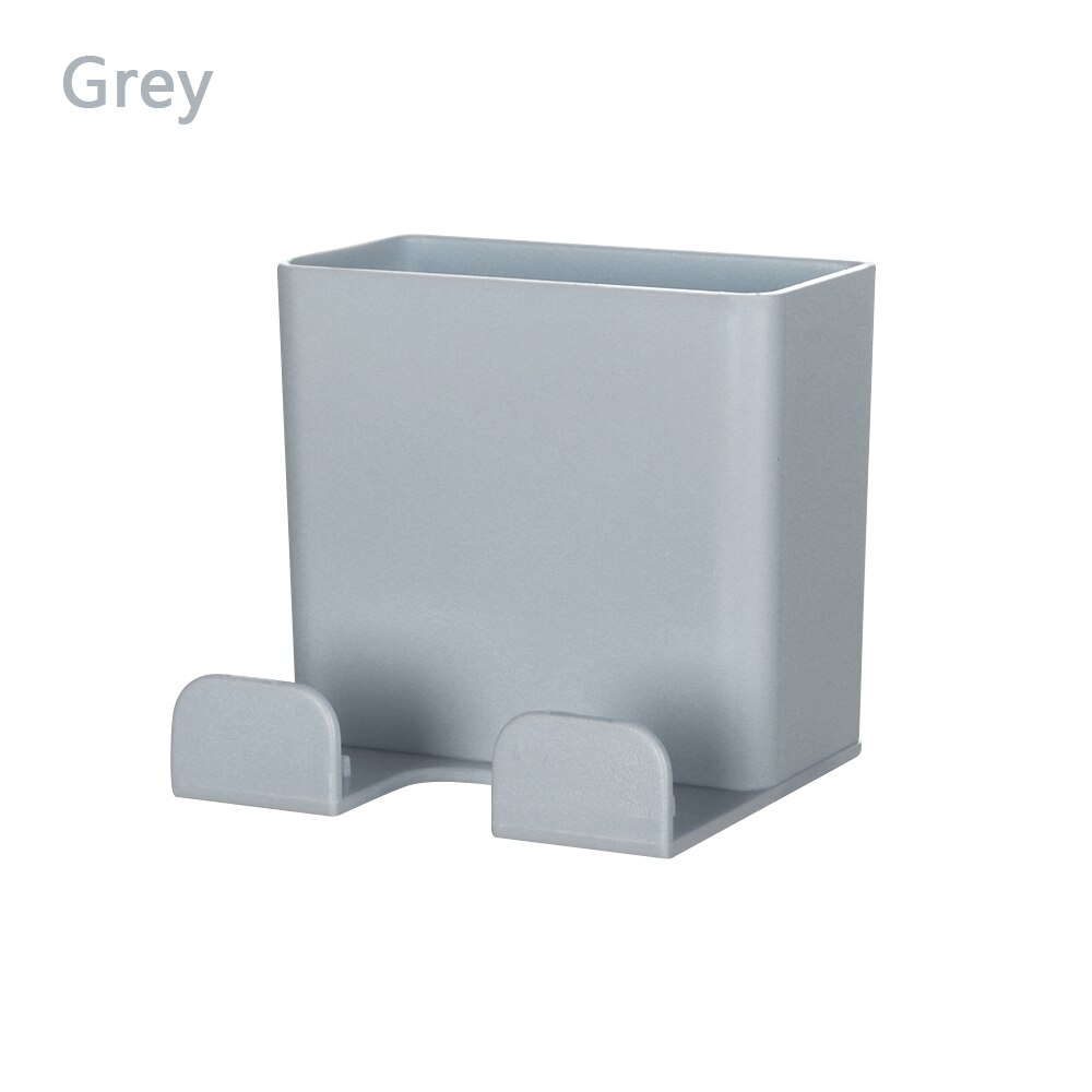1PC Paste Style Mobile Phone Charging Holder Bracket For IPhone Keyring Wall Mount Stand Universal Practical Wall Storage Shelf: type 4 grey
