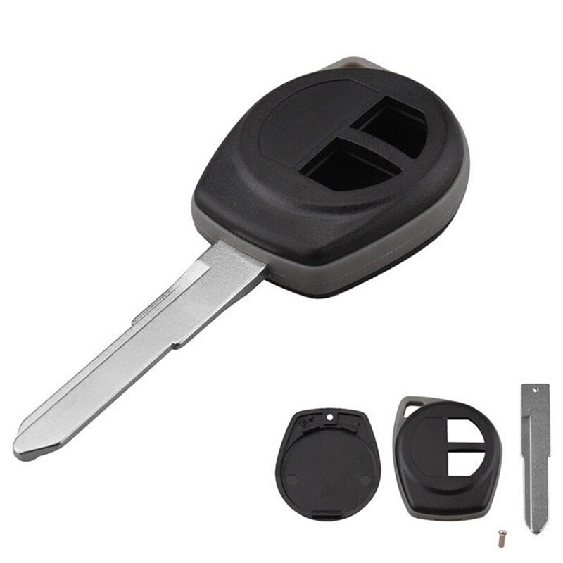 2 knapper sort fjernbetjening bilnøgle taske skal mærke uden batteri fob hus passer til suzuki grand gummi knap pad #289268