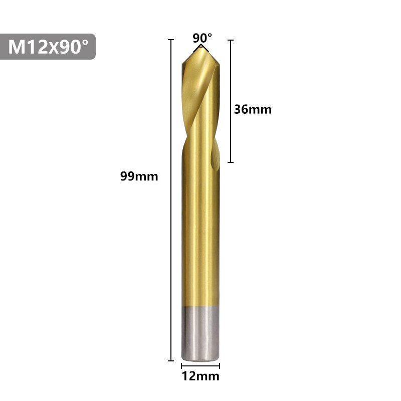 XCAN 90 Degrees Chamfering Milling Cutter 4/5/6/8/10/12mm Titanium Coated HSS Chamfer End Mill: 12mm