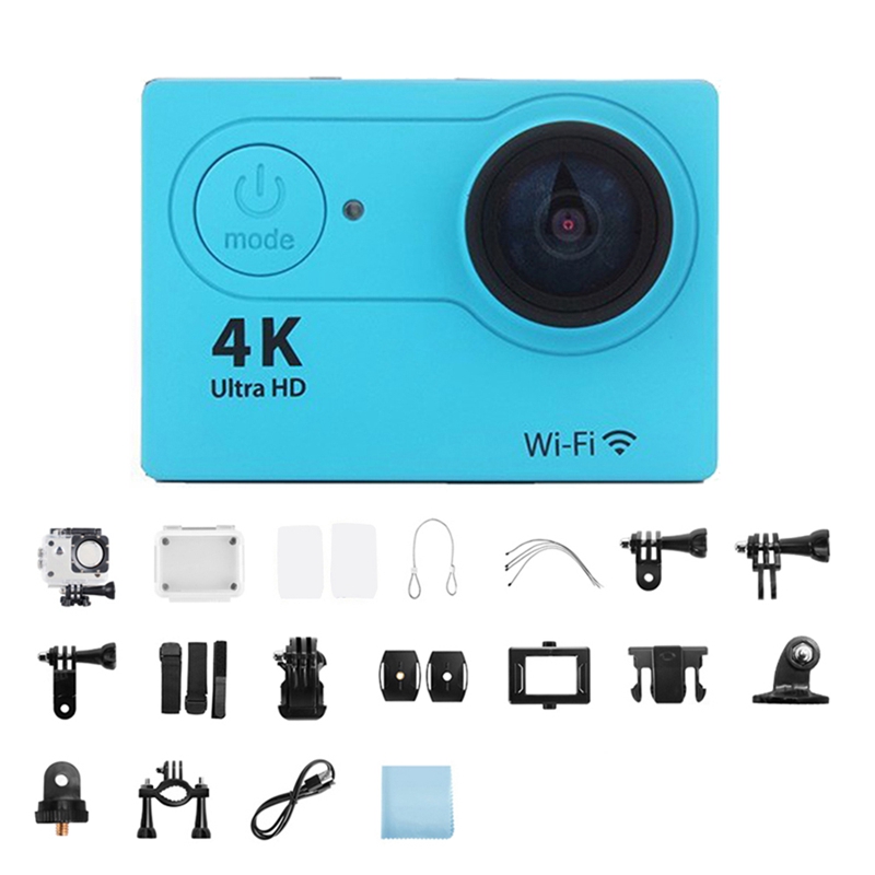 Ultra HD 4K / H9R Action Camera Wifi 2.0Inch 170D Underwater Waterproof Cam Helmet Vedio Sport Pro Outdoor Cam: blue