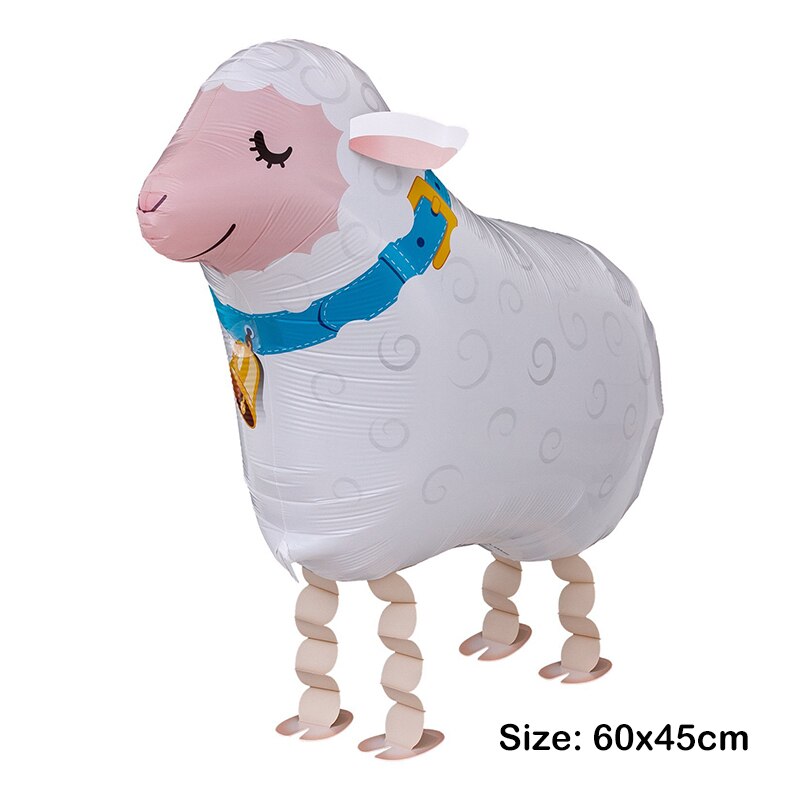 Chodzące zwierzę balon z helem dla dzieci artykuły do dekoracji na imprezę uroczy pies/dinozaur balon foliowy na urodziny i bociankowe zabawki prezentowe: Sheep