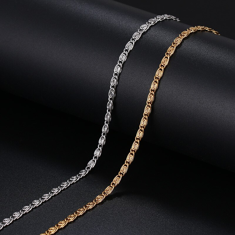 CACANA Stainless Steel Chain Bracelets For Man Women Gold Silver Color For Pendant Myriad Words Donot Fade Jewelry N1800