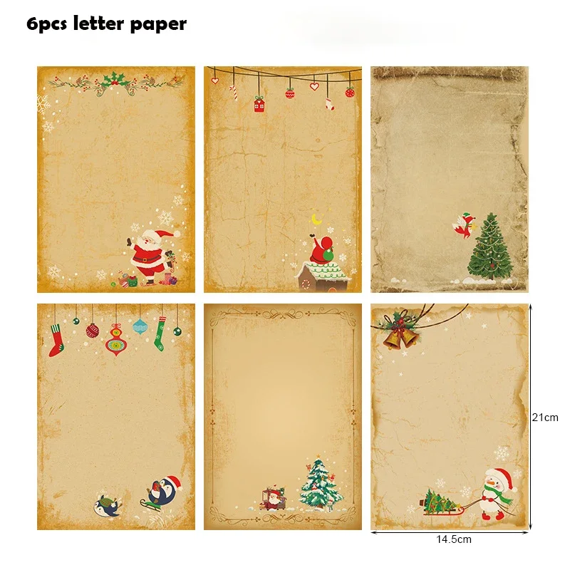 God jul kuvert kawaii jultomten snögubbe brevpapper gör-det-själv julinbjudan gratulationskort kuvert klistermärken: Vit