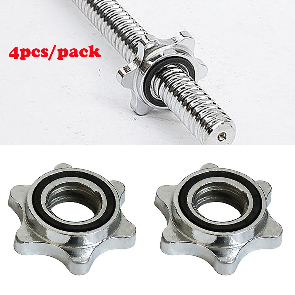 4x 1'' Dumbbell Lock Barbell Hex Nut Screw Collar Weight Lifting Bar Clamps
