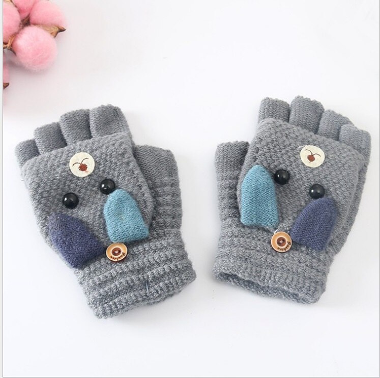 Toddler Baby Gloves Kids Mittens Primary School Cashmere Knit Thicken Patchwork Baby Winter Warm Gloves Boys Girls 4-12Y: 2
