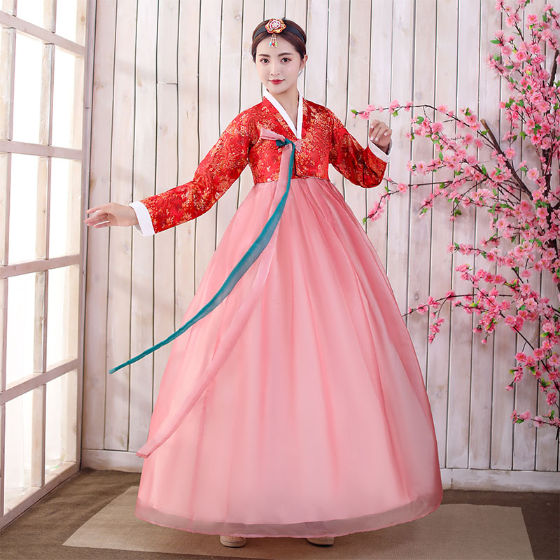 Women Korean Traditional Hanbok Female Anicent Retro Court Wedding Dresses Lady Asian Palace Stage Cosplay Clothing