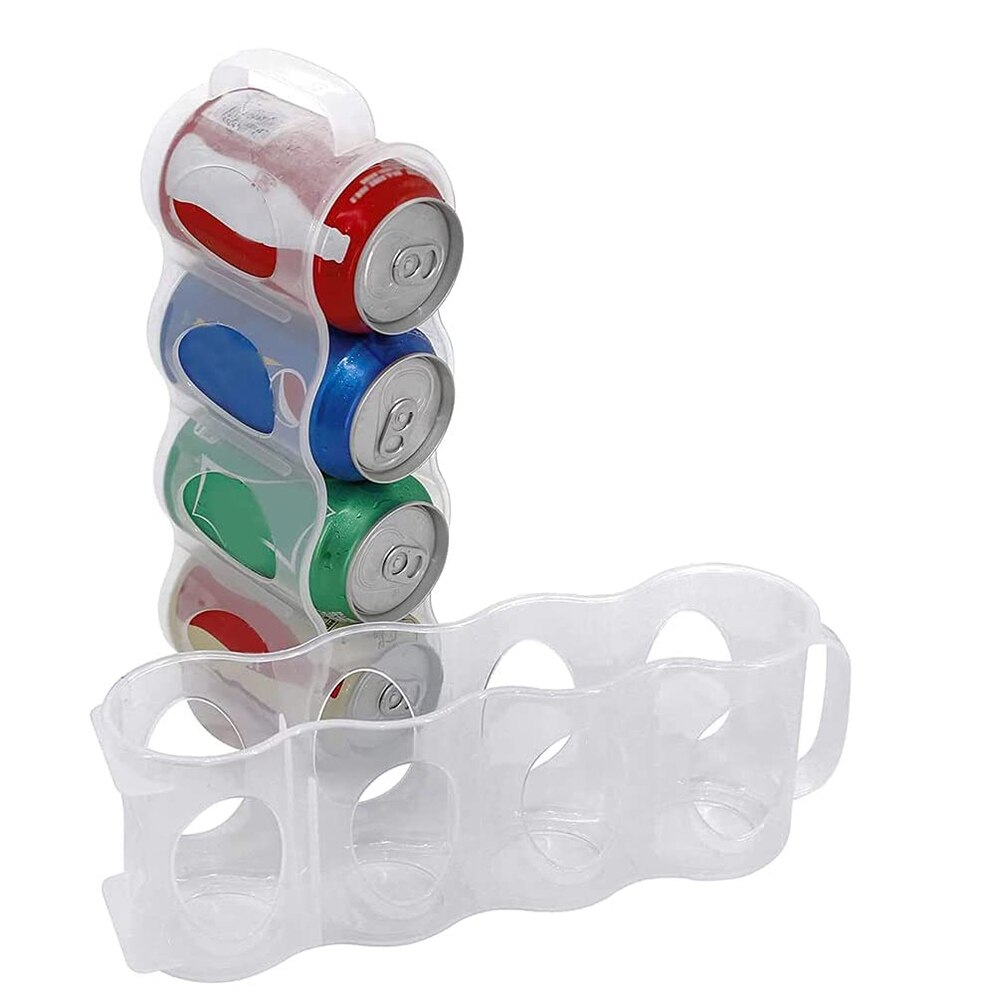 4 Holes Fridge Beer Soda Coke Sprite Drink Can Holder Refrigeration Kitchen Storage Box Accessories Rack Space-Saving Shelf