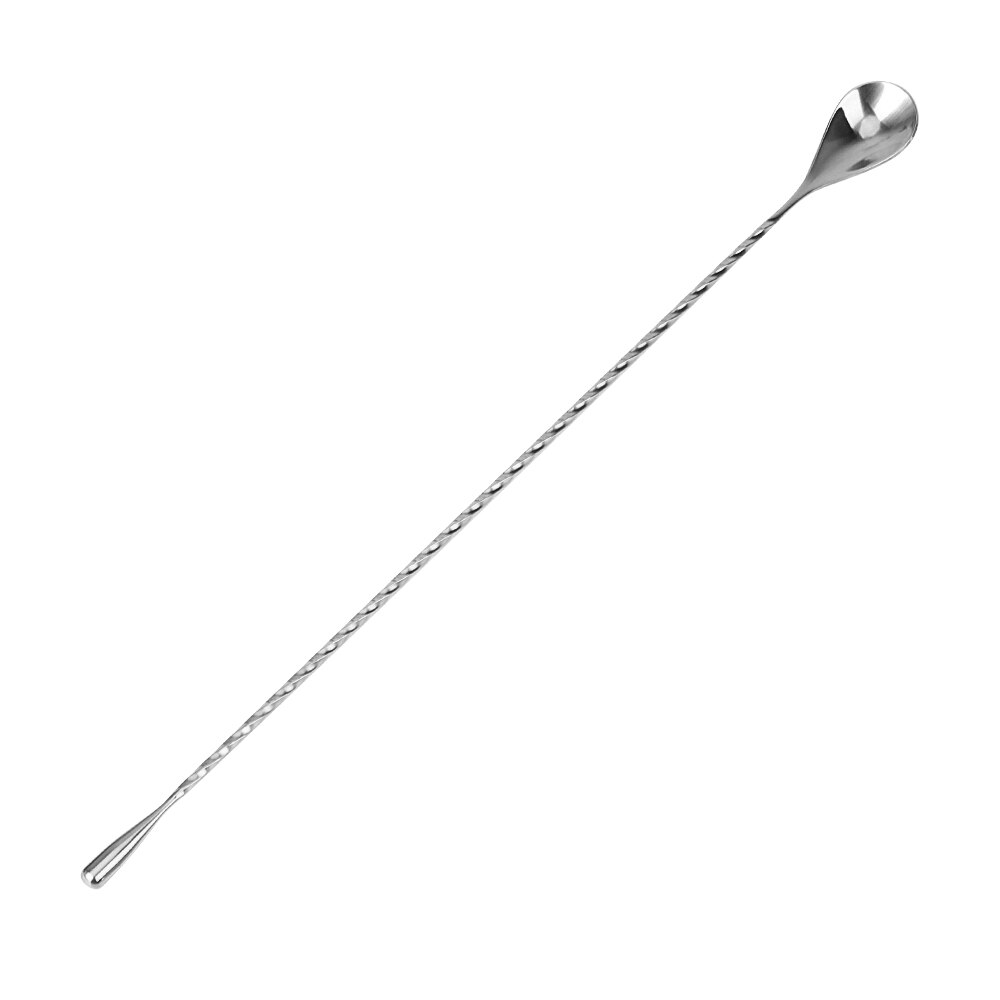 Niceyard rustfrit stål bar tedråbeske 30/40cm spiralmønster blande cocktail ske røre ske bar værktøj: 40cm sølv