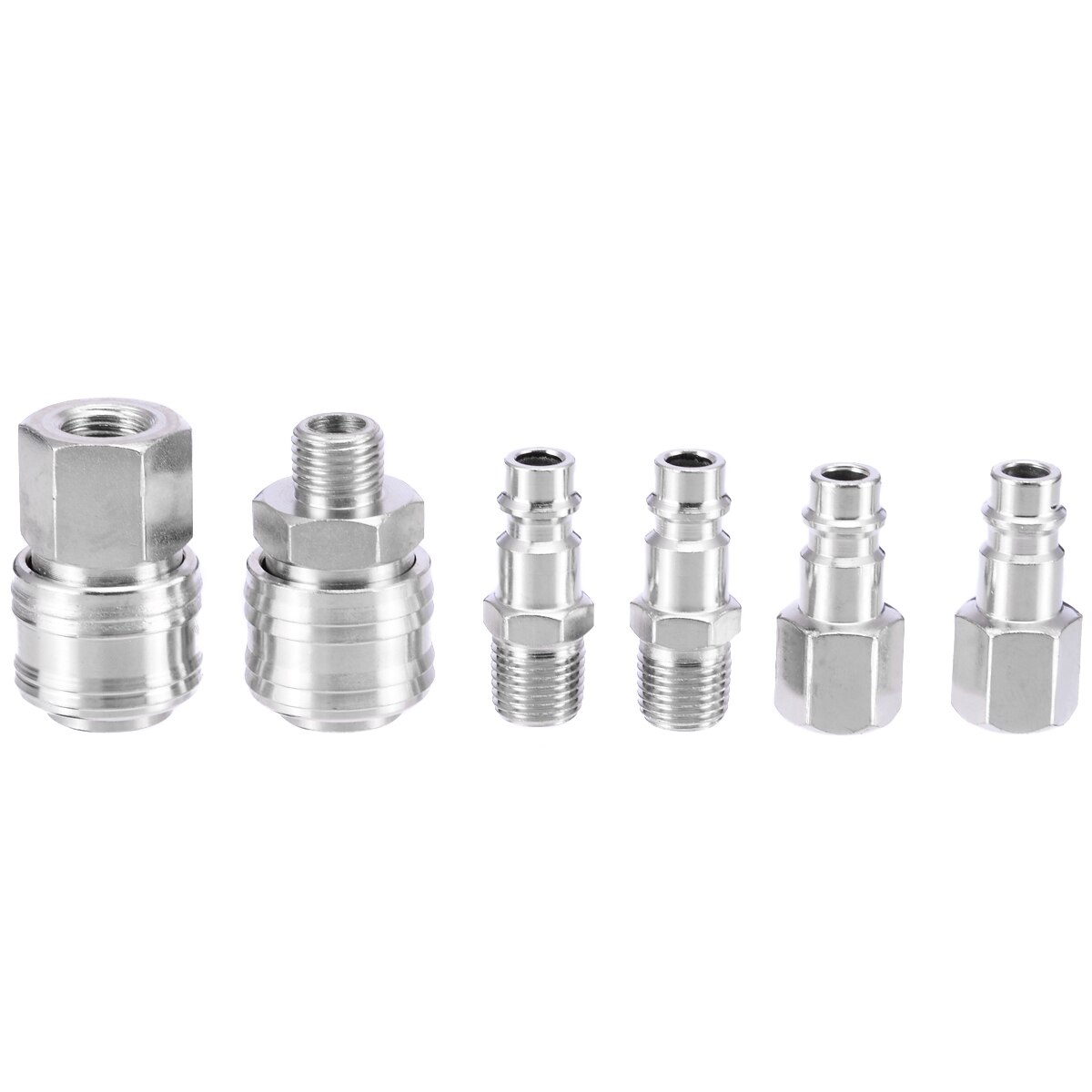 6pcs Euro Air Hose Compressor Fittings Connector High Pressure Male Quick Release 1/4" BSP