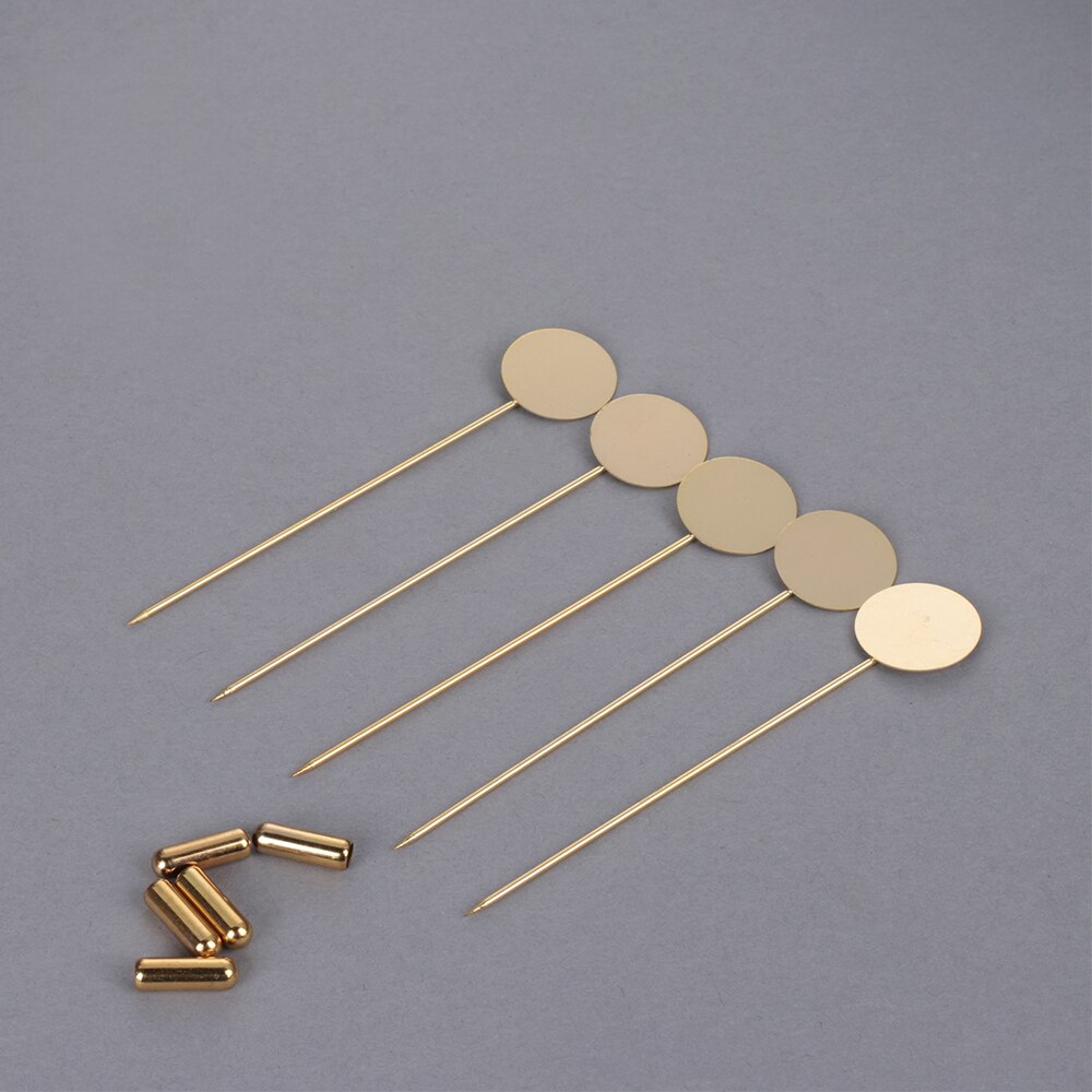 1/10Pcs Gold Silber Farbe Überzogen Simulierte Perle Legierung Kupfer Lange Brosche Pin DIY Revers Kleid Machen Broschen basis Schmuck