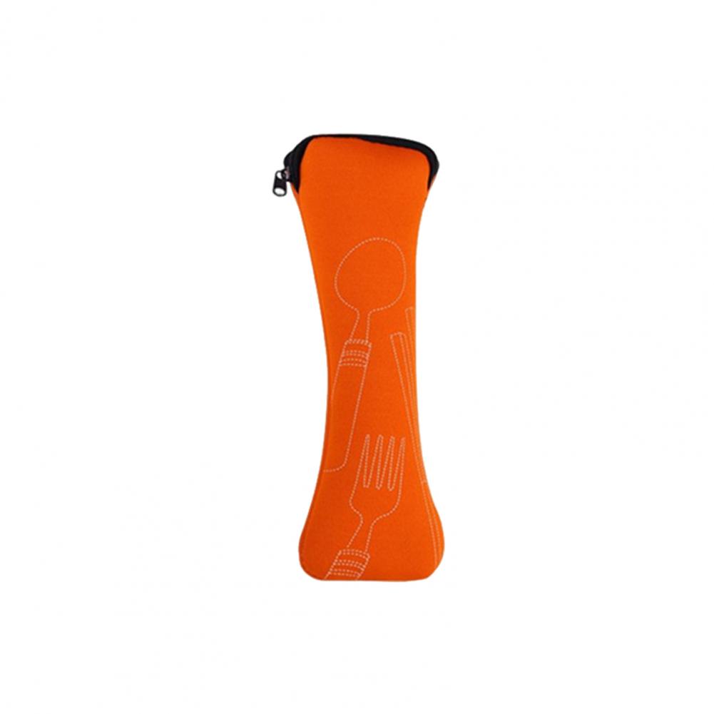 Borsa portaposate da 20 cm Stoviglie Panno con cerniera design Custodia Forchetta Cucchiaio Bacchette Ufficio campeggio Viaggio Utensile da viaggio Custodia da trasporto: Arancione