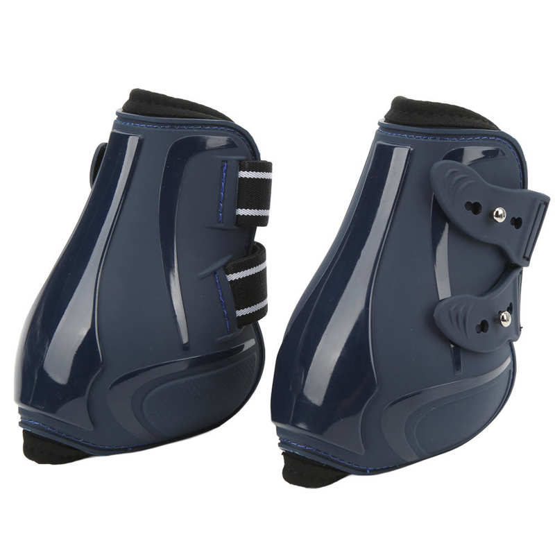 4Pcs Horse Leg Protection Boots PU + Neoprene Thickened Shock Absorbing Horse Leg Boots for Riding