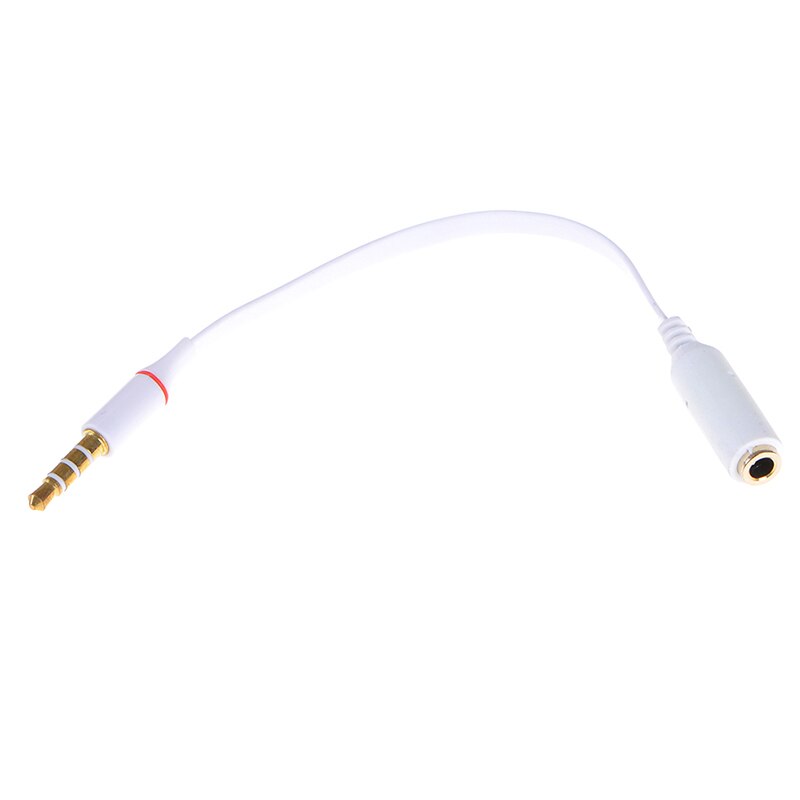 18Cm Man-vrouw 3.5Mm Ons Jack Audio Verlengkabel Cord 3.5 Ns Hoofdtelefoon Oortelefoon Luidspreker Stereo Audio kabels Snoeren: WHITE