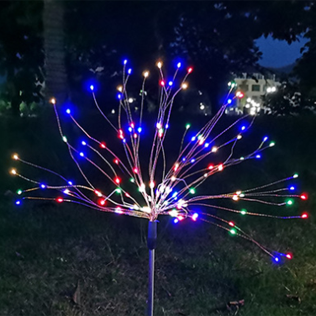 Christmas Year's Day Celebration Outdoor Solar Charging Waterproof Sky Star Colorful Lights Lawn Smart Smoke Lanterns: MULTI COLOR / 150LEDS