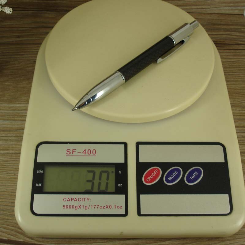 ACMECN 2pcs / lot Propelling Writing Stationery Sets Carbon fiber Ballpoint Pen &amp; 0.7mm Mechanical Pencil Twin Pen Set