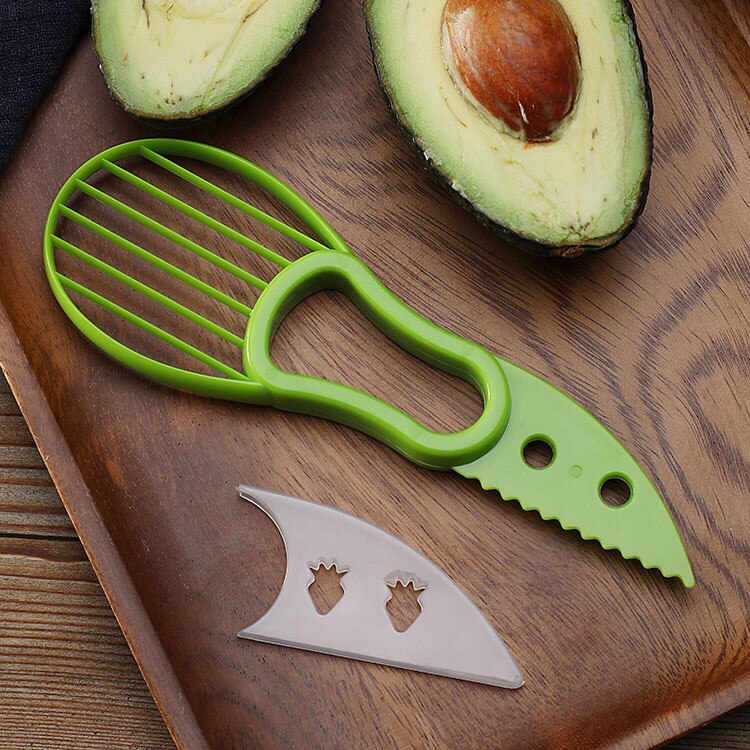 Cuchillo de aguacate de plástico PP, cortador de aguacate, rebanador de fruta, separador de pulpa peladora