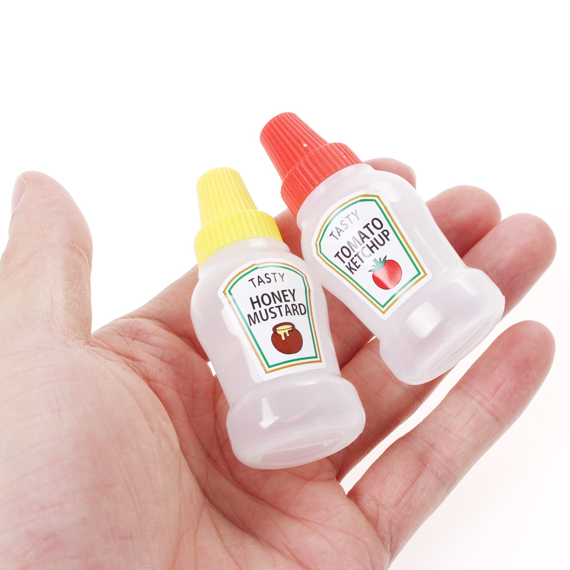 1/2 stk 25ml mini tomat ketchup flaske honning sennep bærbar liten saus beholder salat dressing beholder pantry beholdere