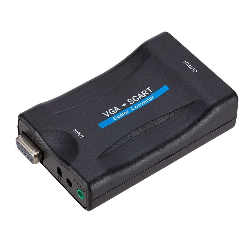 Vga Naar Scart Video O Converter Adapter Met Afstandsbediening Usb Dc Power Kabel En Vga Kabels: Default Title