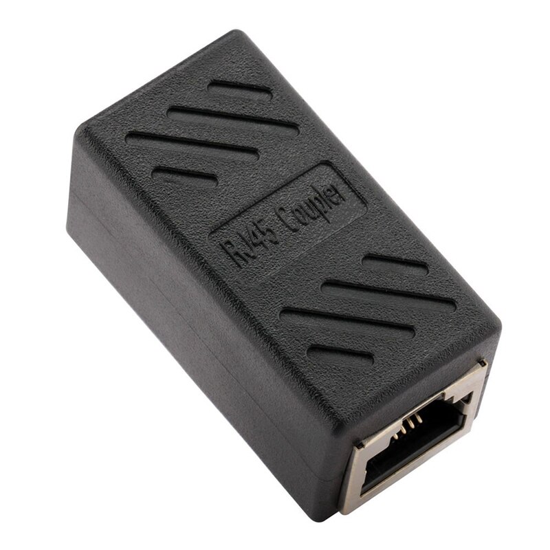 1 Pcs Female to Female Network Through Connector Black & 1 Pcs RJ45 1-To-3 Splitter LAN Network Connector