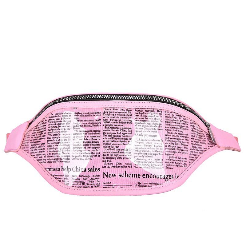 Dames letter print pvc heuptas heuptas reis heuptas portemonnee borsttas: B