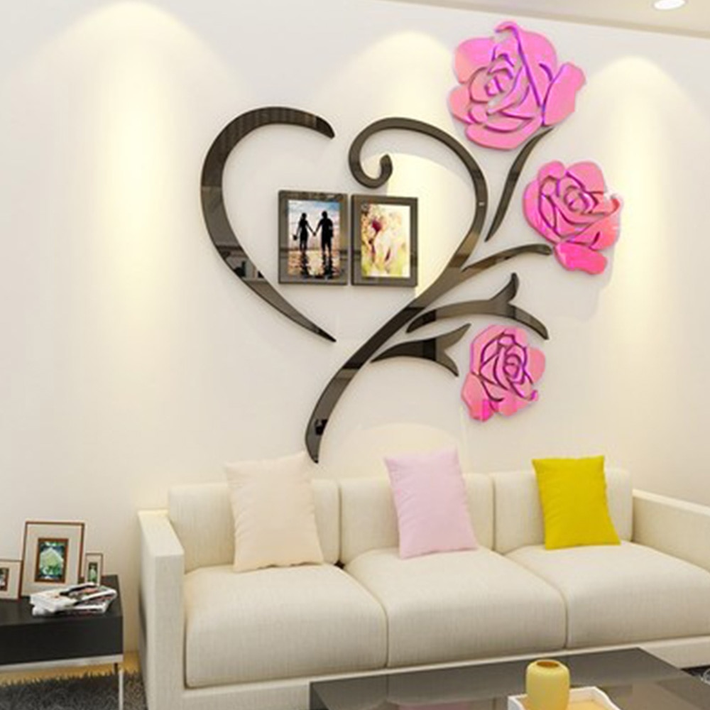 Badkamer Rose Bloemen Muursticker Meubels Woonkamer TV Decoratie Muur Art Craft Home Decor Kleine Maat
