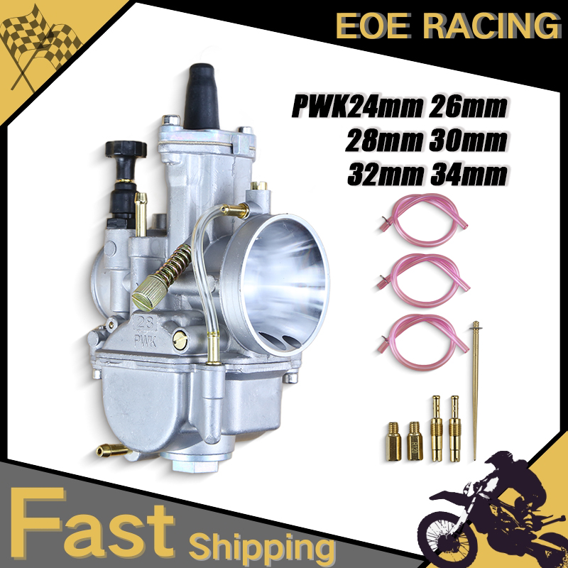Carburateur de moto avec Jet gratuit pour Keihin KOSO PWK 24 26 28 30 32 34mm 2T 4T ATV Quad Go Kart Dirt Bike Scooter 50-250cc