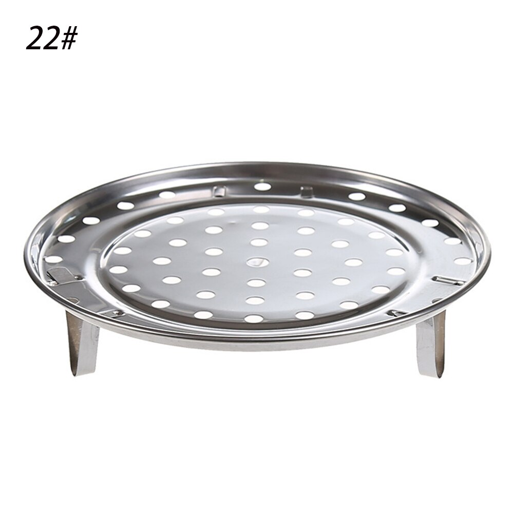 Herramienta de cocina de tres patas, 3 tipos de vaporizador, suministros de estantería de cocina, soporte duradero para cocinar al vapor, redondo de acero inoxidable