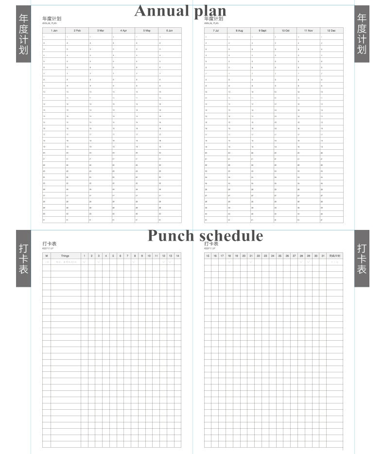 Organizer A4 Planner Notebook Tijdschriften Diy 365 Dagen Plan Note Boek Kawaii Wekelijkse Maandelijkse Schema Notepad Briefpapier