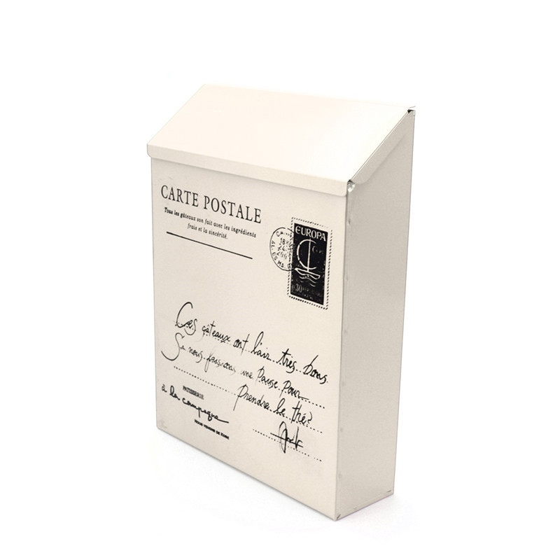 Buzón Pastoral de Retro americano para montar en la pared, moderno cubo, cajas de periódicos, buzón de Metal, buzón postal, decoración de jardín: Blanco