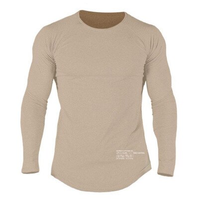 2020Autumn and Winter Muscle Fitness Brother Sports Running Training Long-sleeved T-shirt Men's Slim Long-sleeved T-shirt: C4 / M