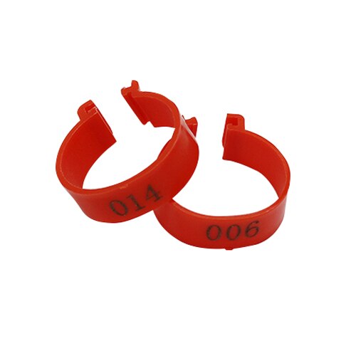 20mm Huhn Digital Clip Ring Kunststoff Identifikation Ring KEINE. 1-100 geflügel Fuß Ring Hühnerstall Fütterung liefert 100 Pcs: Rot