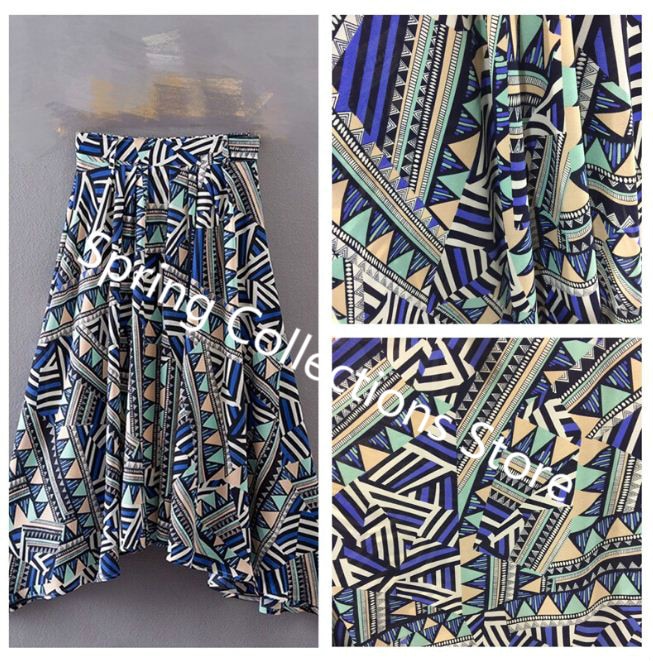 Geometrische patroon Milan gedrukt chiffon stof, zachte chiffon dunne stof voor jurk, lange strand jurk chiffon kleding tissue