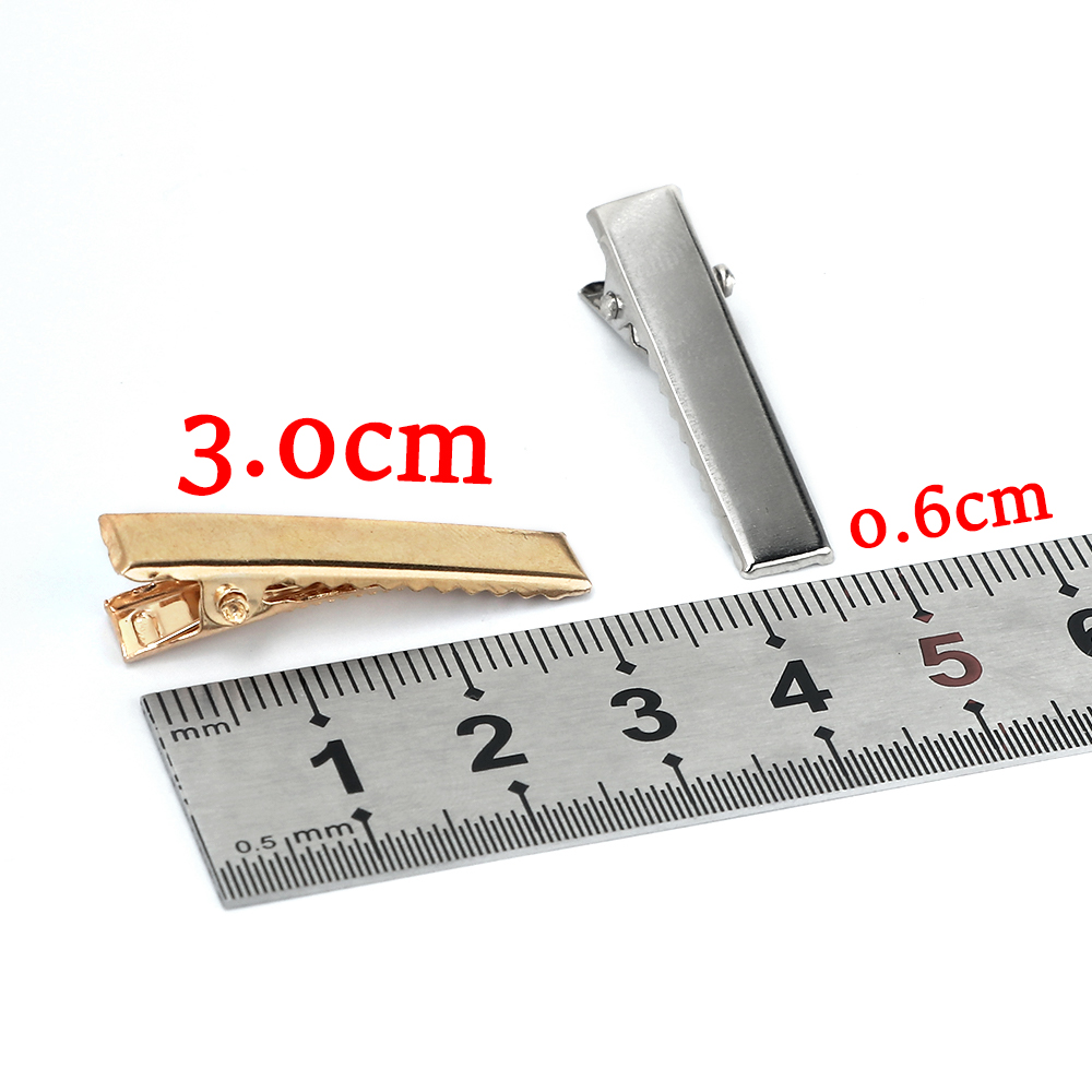 100 Uds 3,0 cm pinzas de cocodrilo de Metal para el cabello mujeres niñas pequeñas pinzas para el cabello DIY joyería horquilla herramientas de peinado accesorios al por mayor
