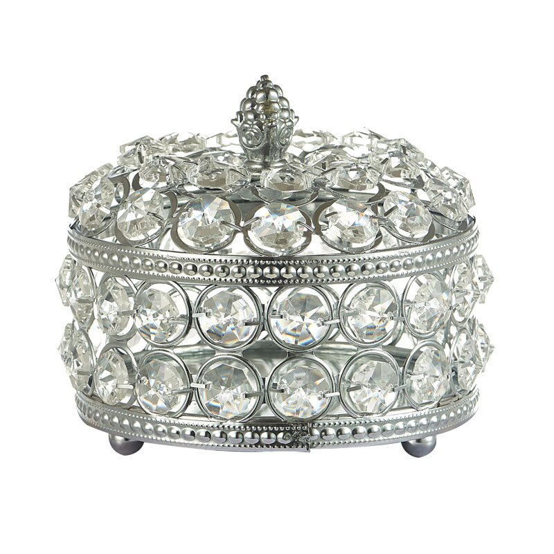 Zilver Goud Elegante Kristallen Sieraden Doos Bruiloft Centerpieces Tafel Kandelaar