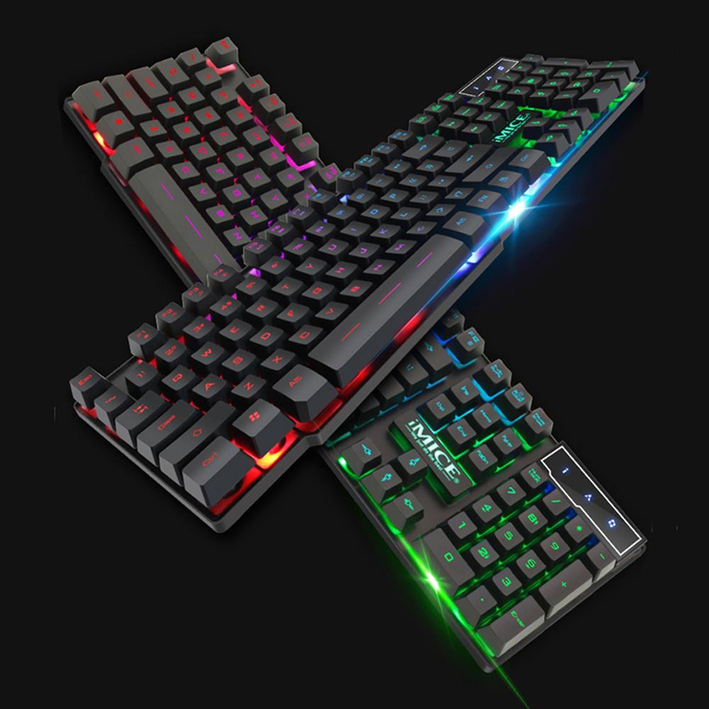 Gaming Keyboard USB Wired Keyboard LED Backlit 104 Keys Mechanical Keyboard 19 Keys Anti-Ghosting