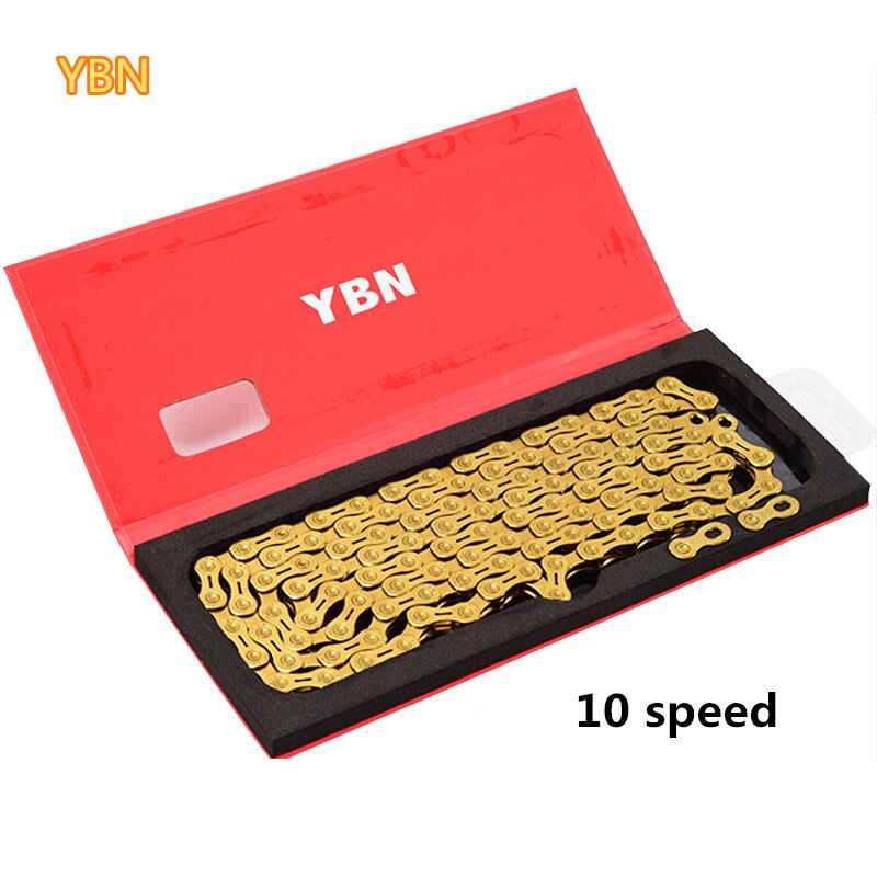 Ybn gouden ketting mountainbike xc racefiets 10/11 speed ultralichte ketting voor mtb 10 11 speed ketting gouden reductie onderdelen