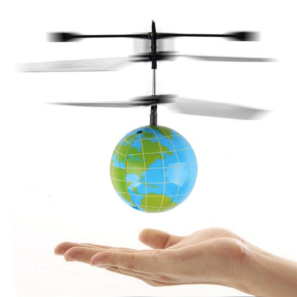 Mini helikopter fly flyvende bold flyvende legetøj sjovt led belysning hindringssensor flyvende bold drone helikopter legetøj til børn