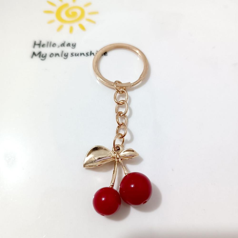 köstliche rot Kirsche Schlüssel bund Sommer Früchte Kirschen Anhänger Schlüssel Ring für Frauen Männer Schmuck Tasche Zubehör 2024