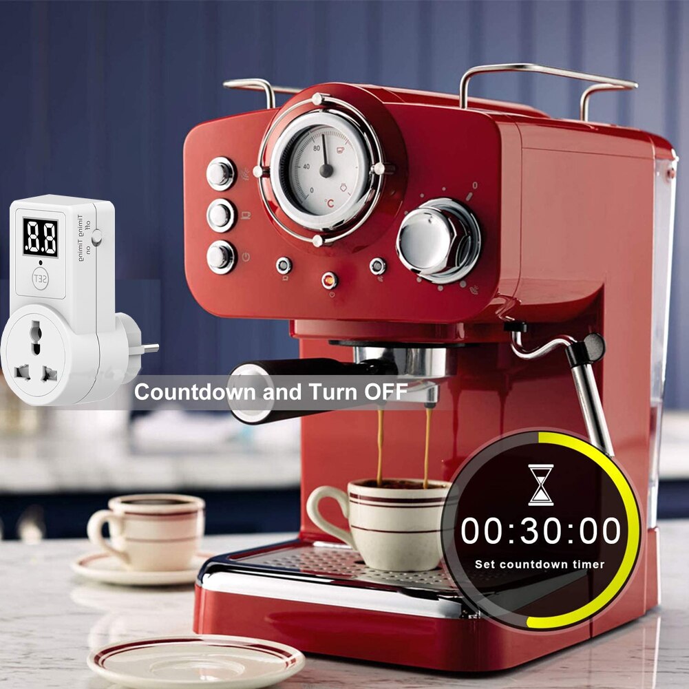 10A Digital Countdown Timer Switch Universal Socket Plug-In Time Control Phone Battery Electric Car Charge Electric Switch