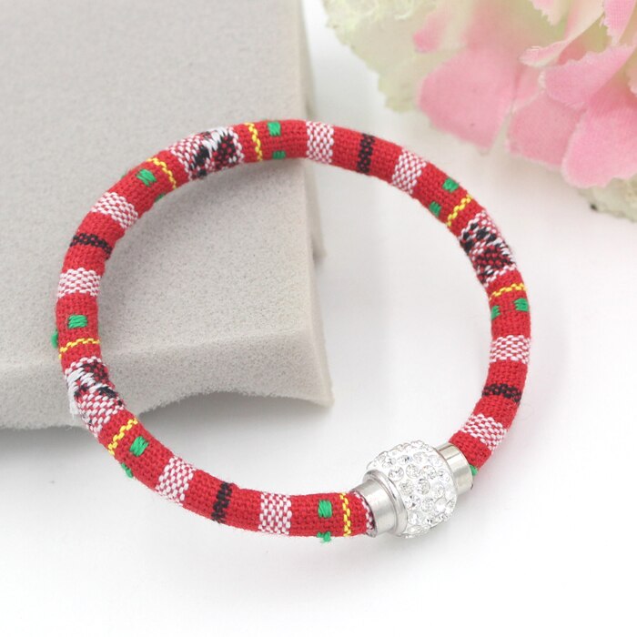 9 Kleuren Crystal Magnectic Dichter Bangle Armband Etnische Mexicaanse Stijl Katoenen Touw Boho Armbanden Voor Vrouwen Bijoux Pulsera: Color 1