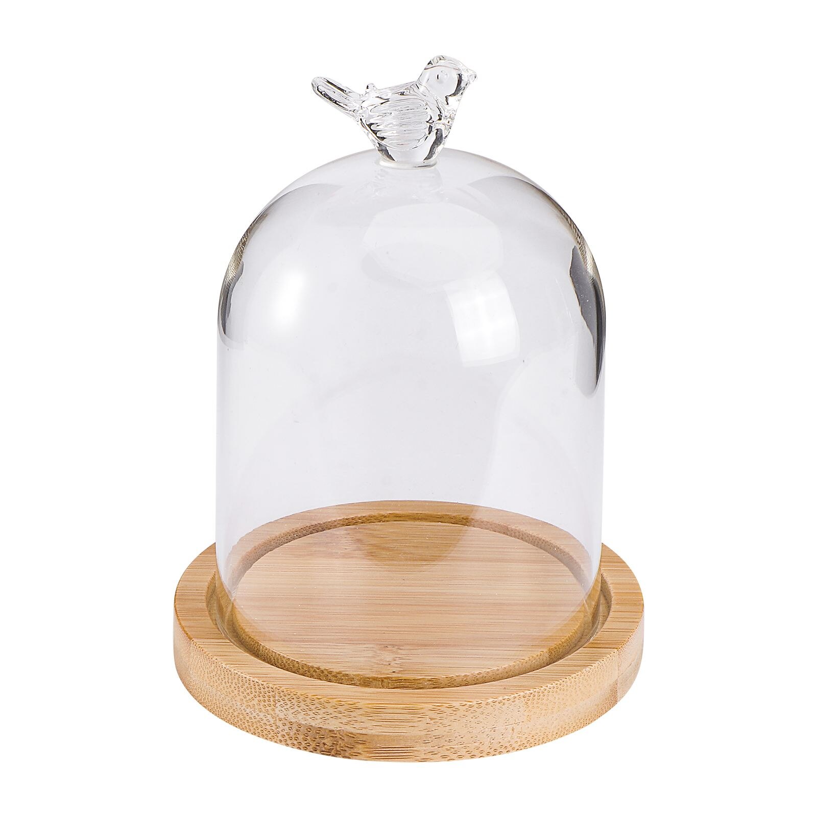 Dried Flower Display Glass Cover Preserved Flower Glass Cover DIY Transparent Glass Cover Loving Heart Glass Dome with Wood Base