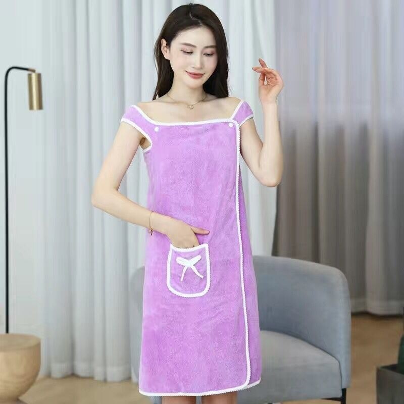 Toalla de baño suave para mujer, bata de baño de secado rápido, estilo sencillo, a la , para playa y Spa, novedad de