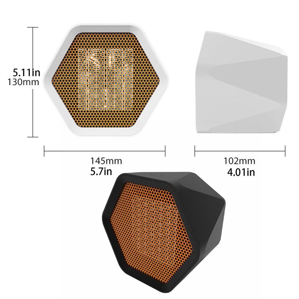 Office Desktop Mini Portable Electric Heating Hexagon 600w Induction Adjustment Low Noise Household Small Air Heater